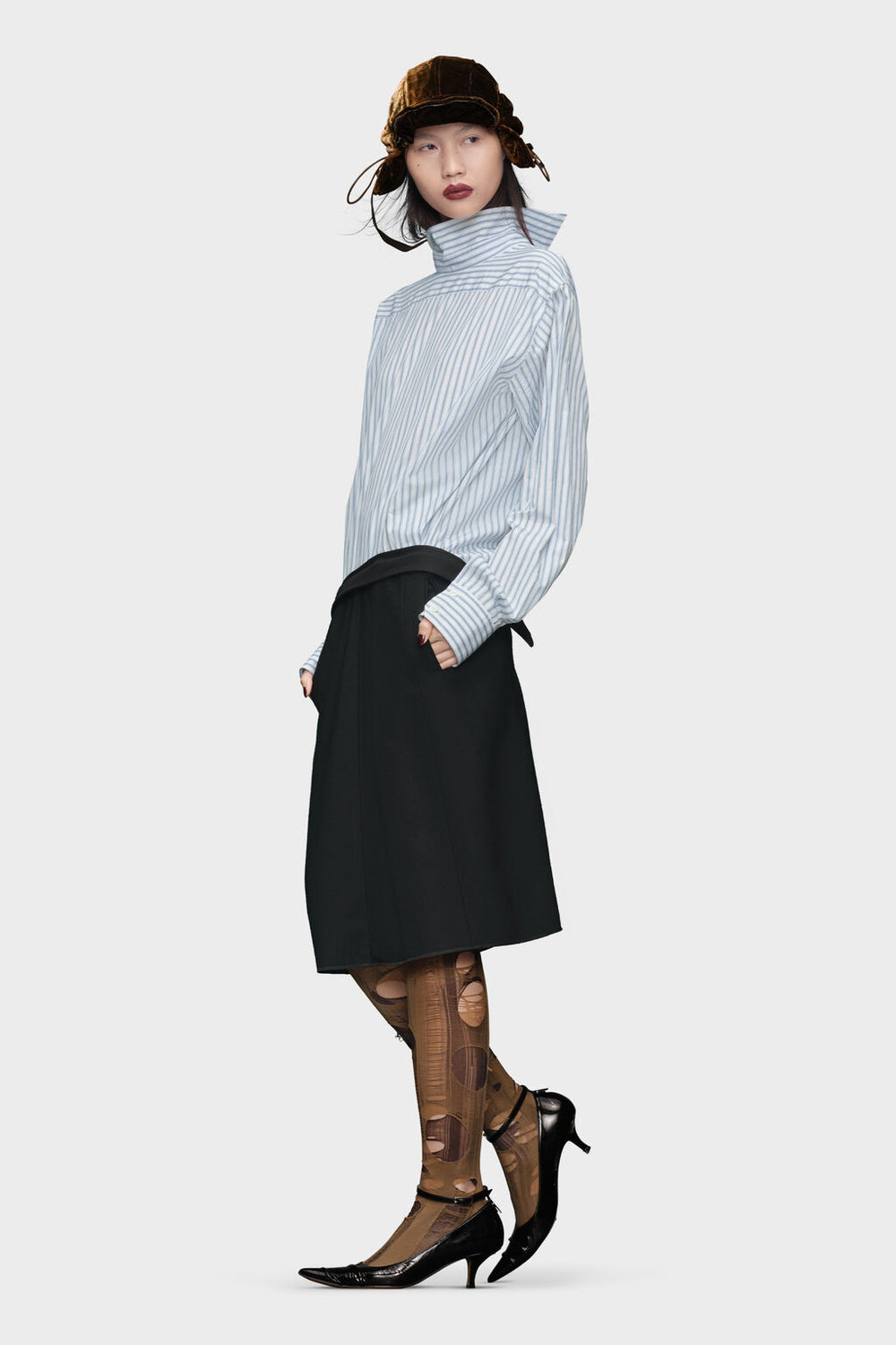 Maison Margiela Reversed stripe shirtdress