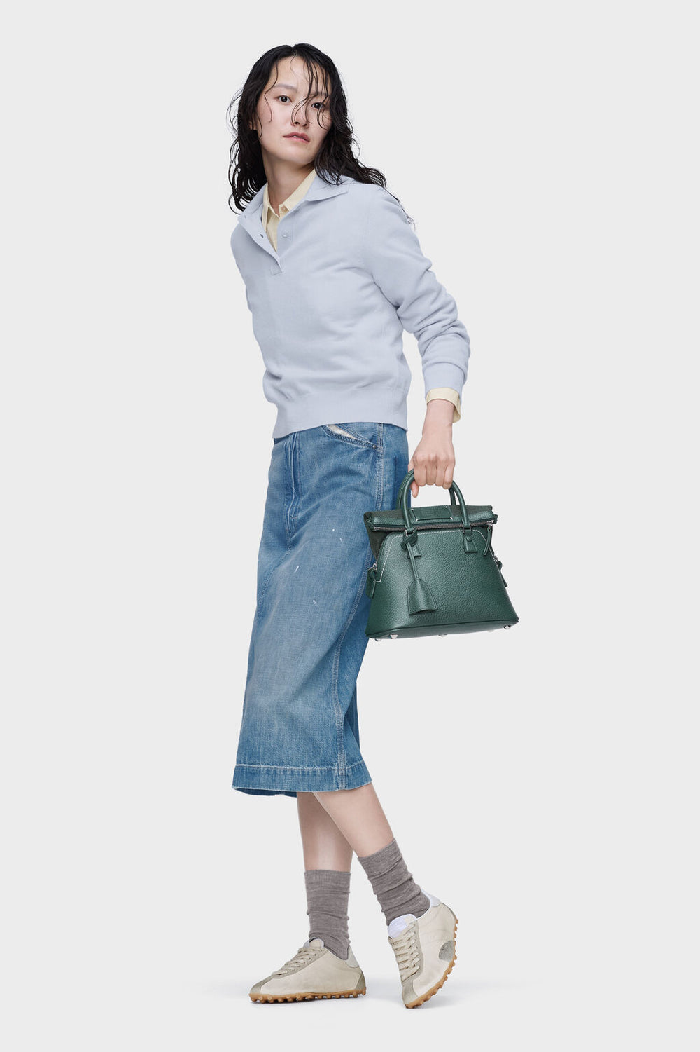 Maison Margiela Tie-waist silk cotton shirt