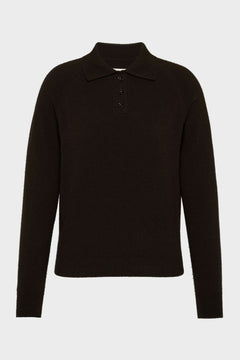 Wool polo-neck top