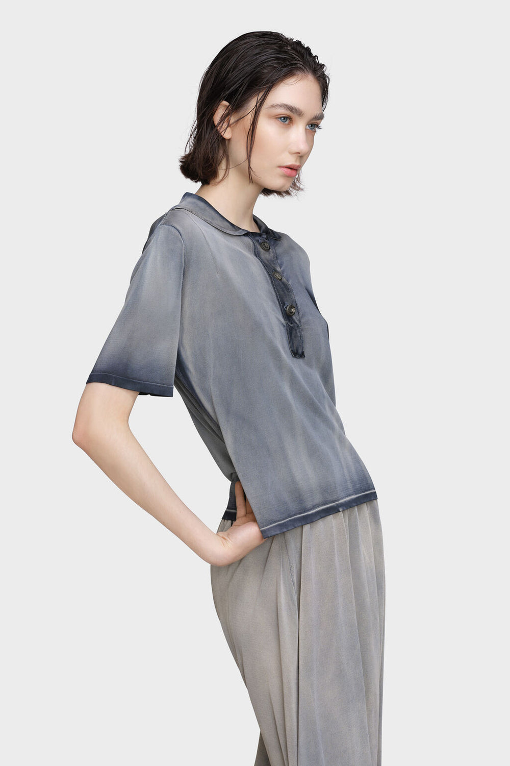 Maison Margiela Sun-faded polo top