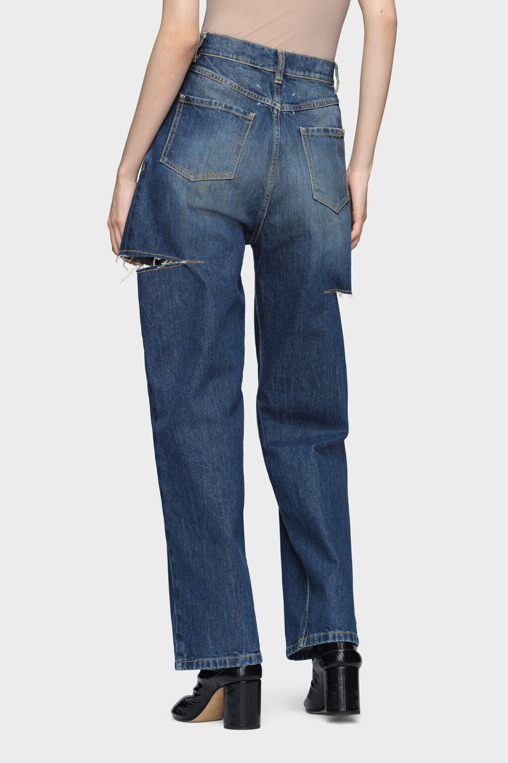 Designer BLUE Cut-out jeans | Shop Online | Maison Margiela