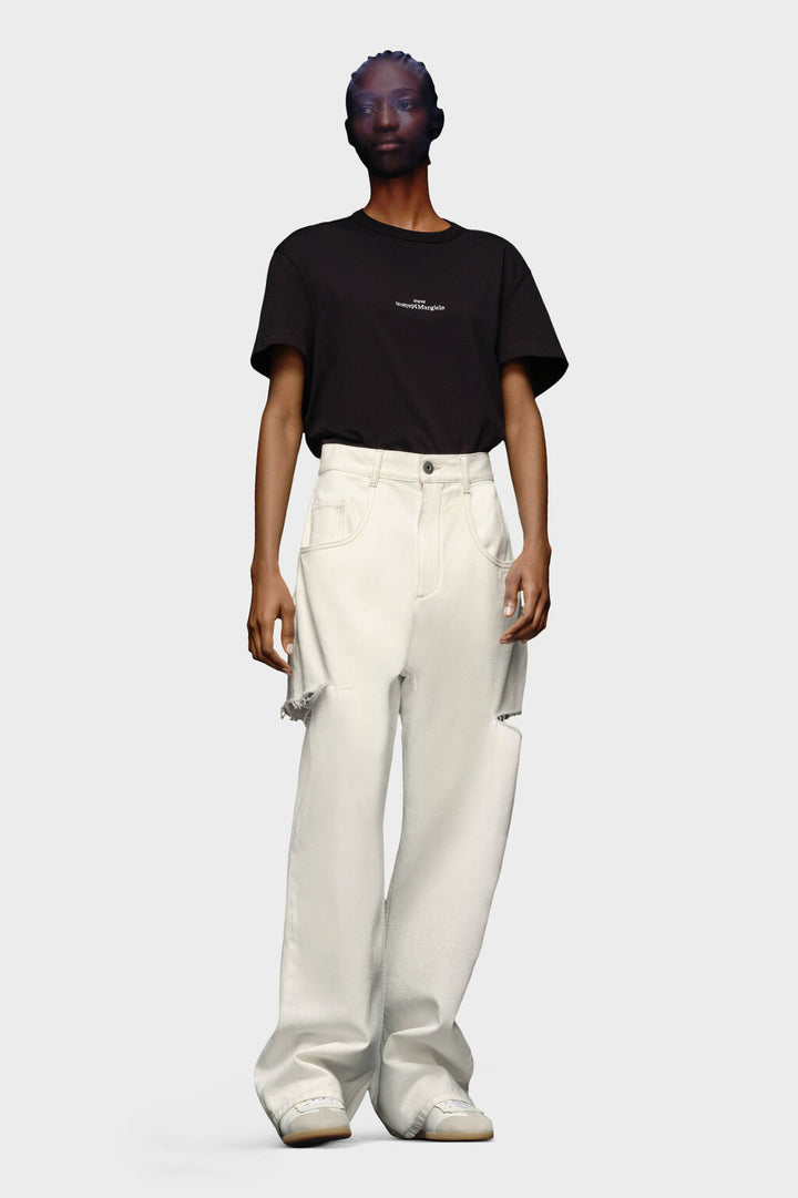 Denim jeans with slash details