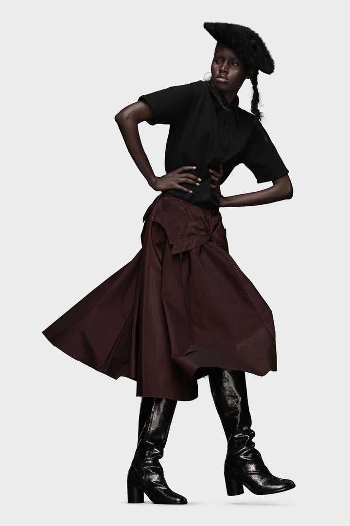 Taffeta Midi Skirt