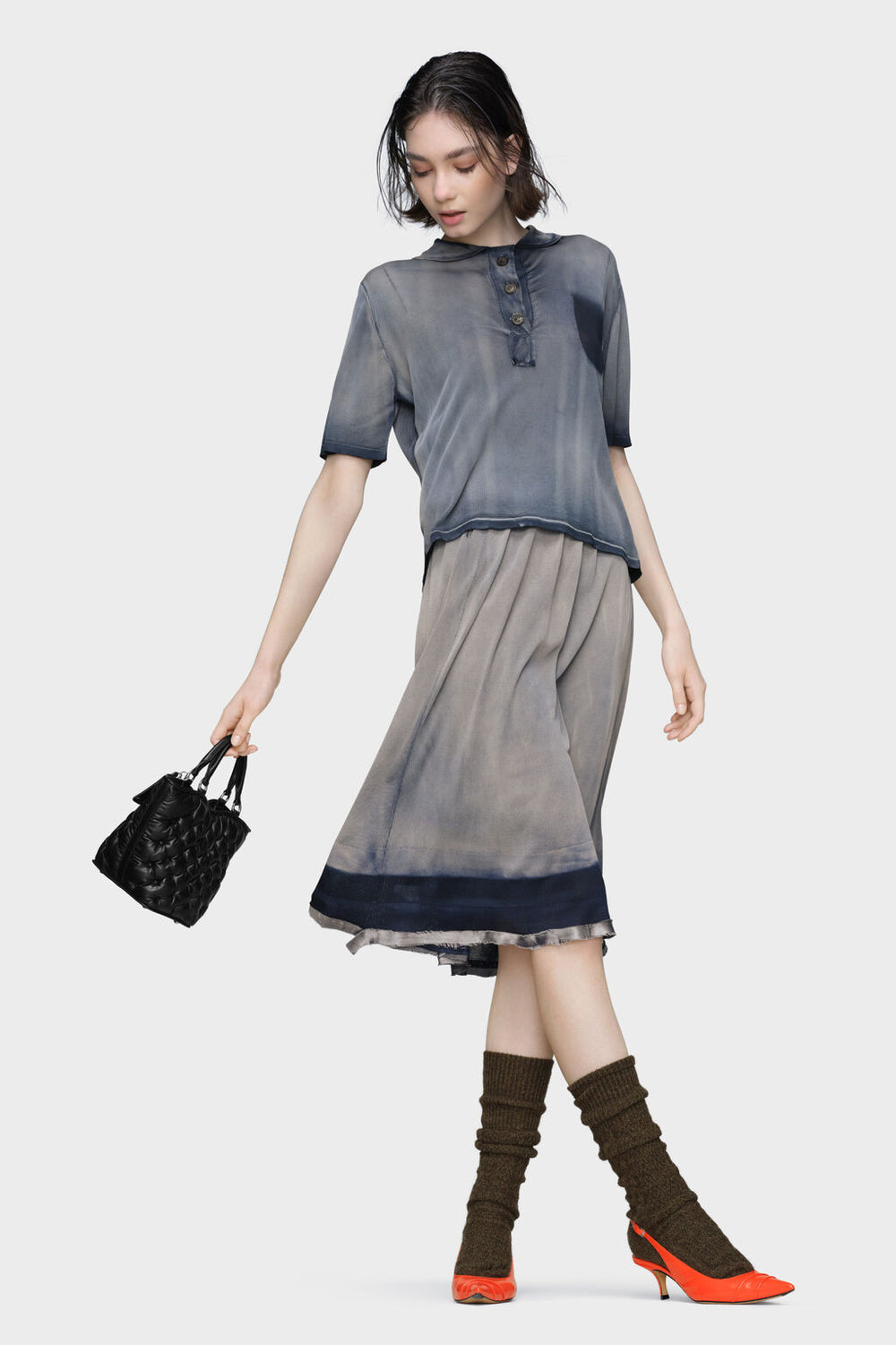 Maison Margiela Sun-faded midi skirt