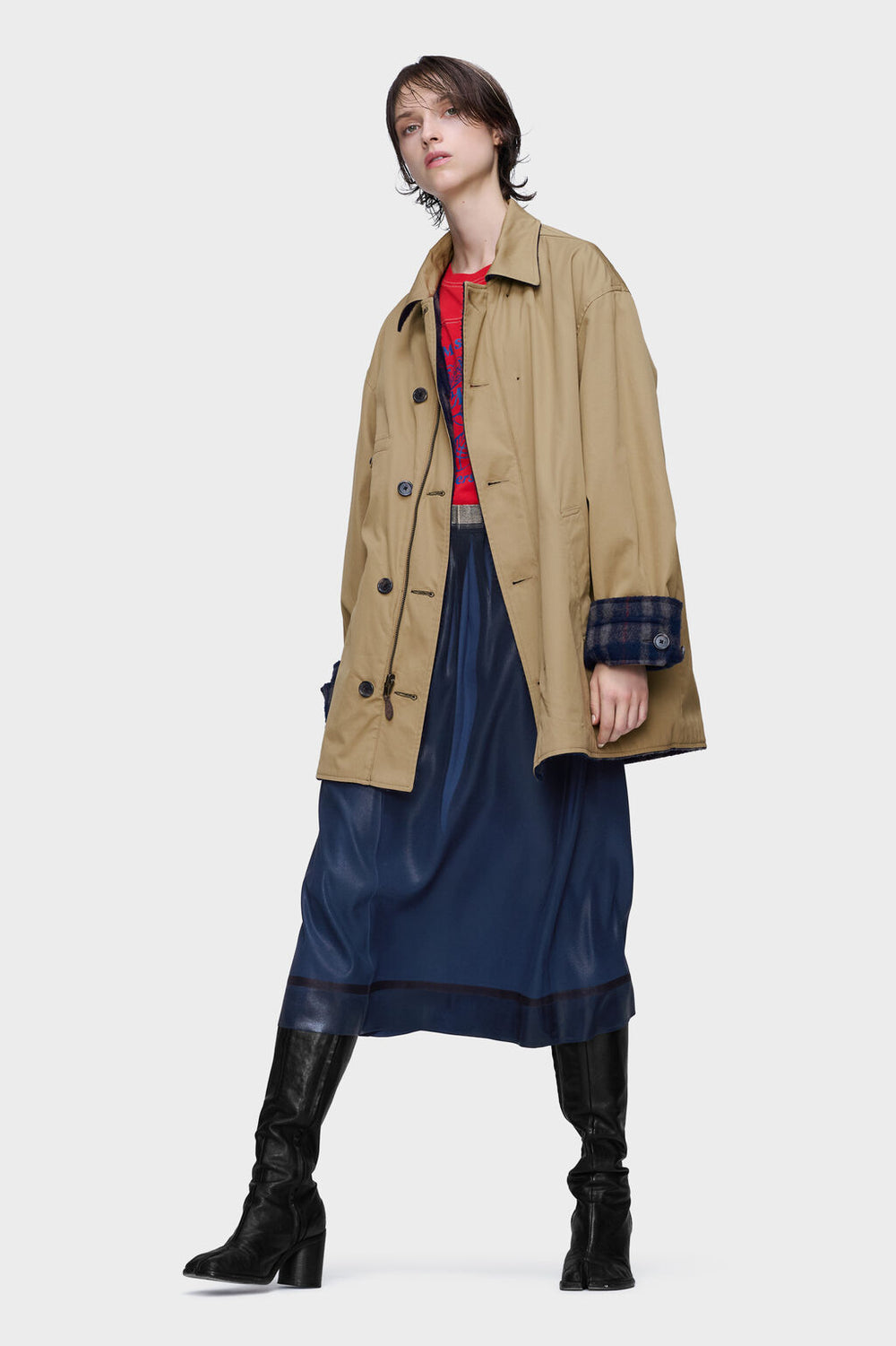 Maison Margiela Foil-treated midi skirt