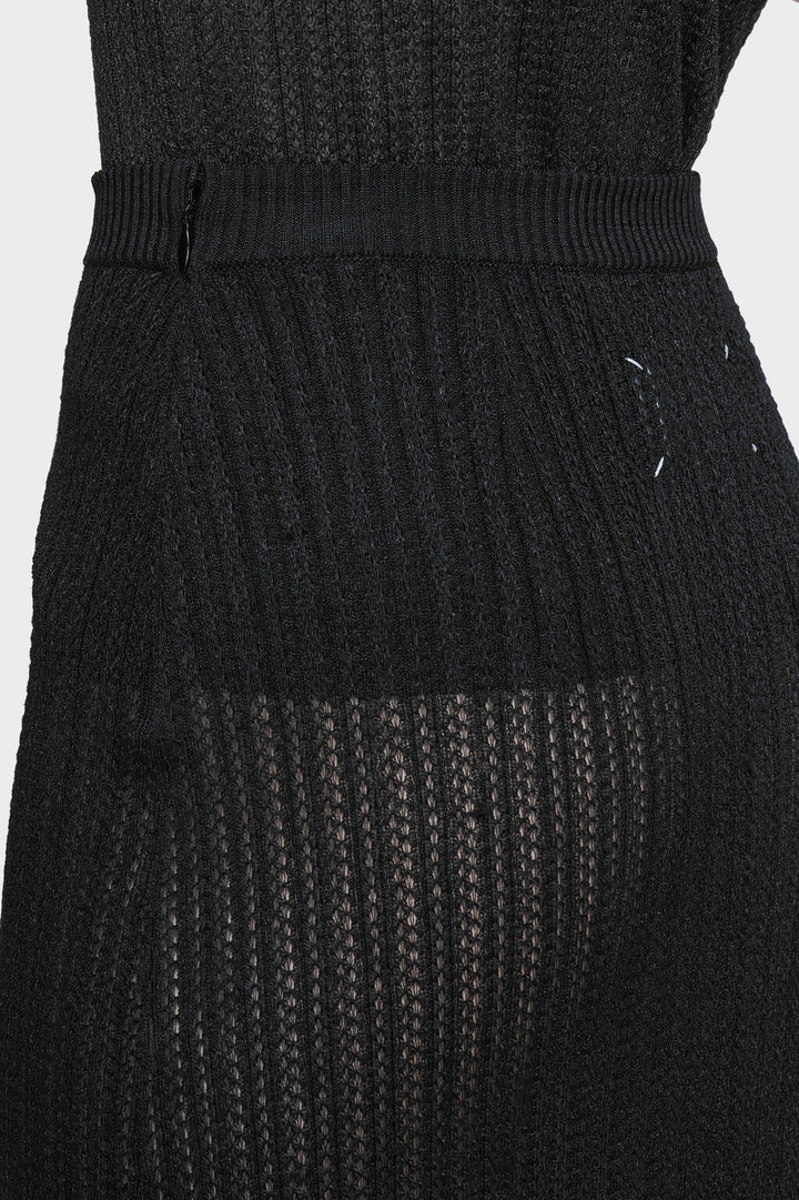 Ribbed knit midi skirt