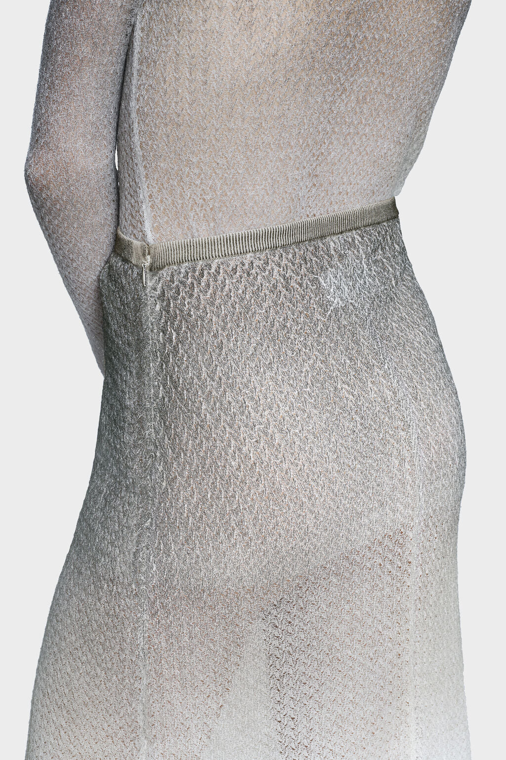 Sheer knit midi skirt
