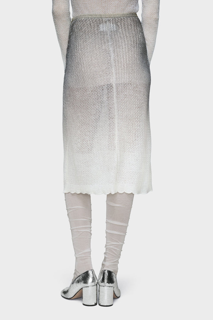 Sheer knit midi skirt