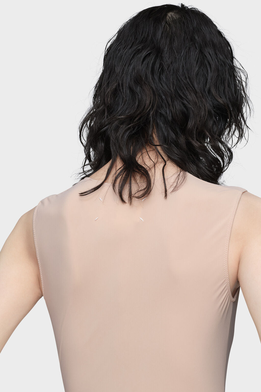 Technical jersey sleeveless bodysuit
