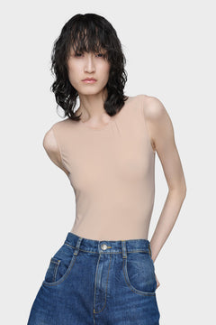 Technical jersey sleeveless bodysuit