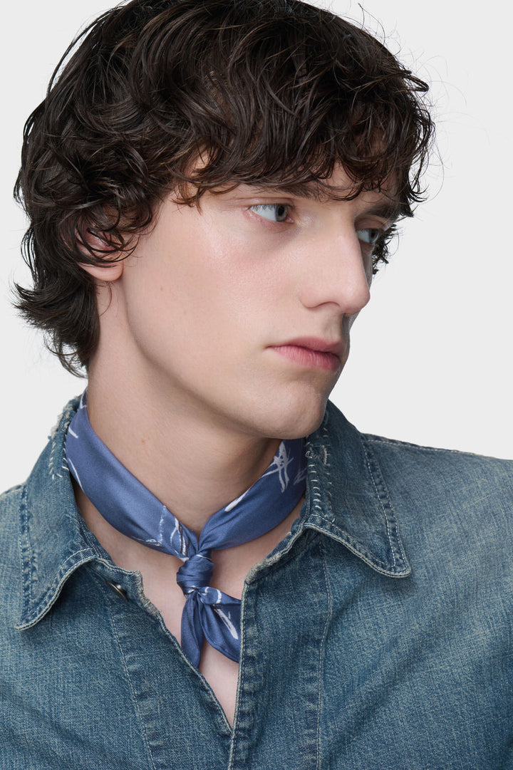 Scribbled Numerical silk foulard