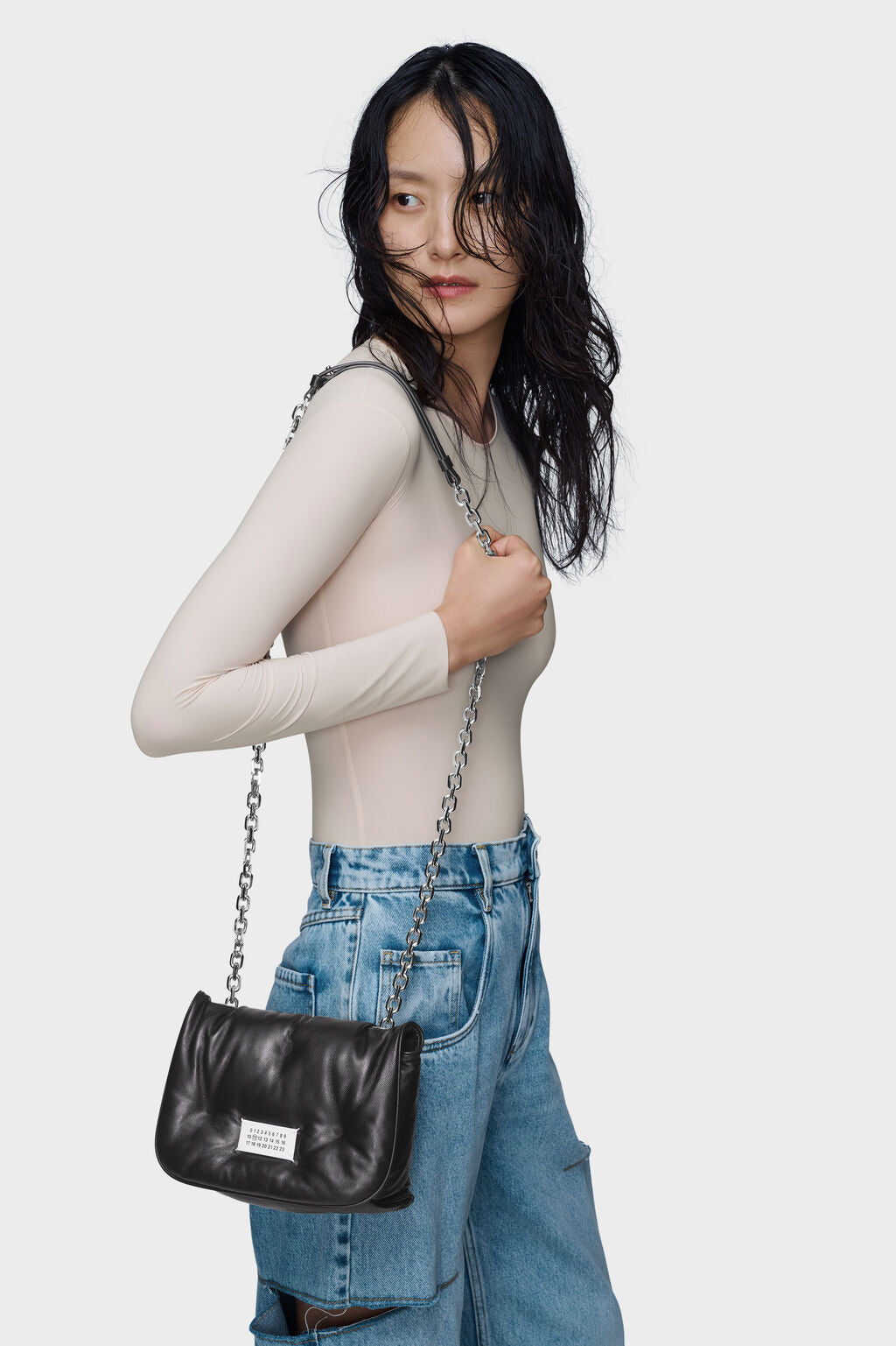 Designer Black Glam Slam flap small | Shop Online | Maison Margiela