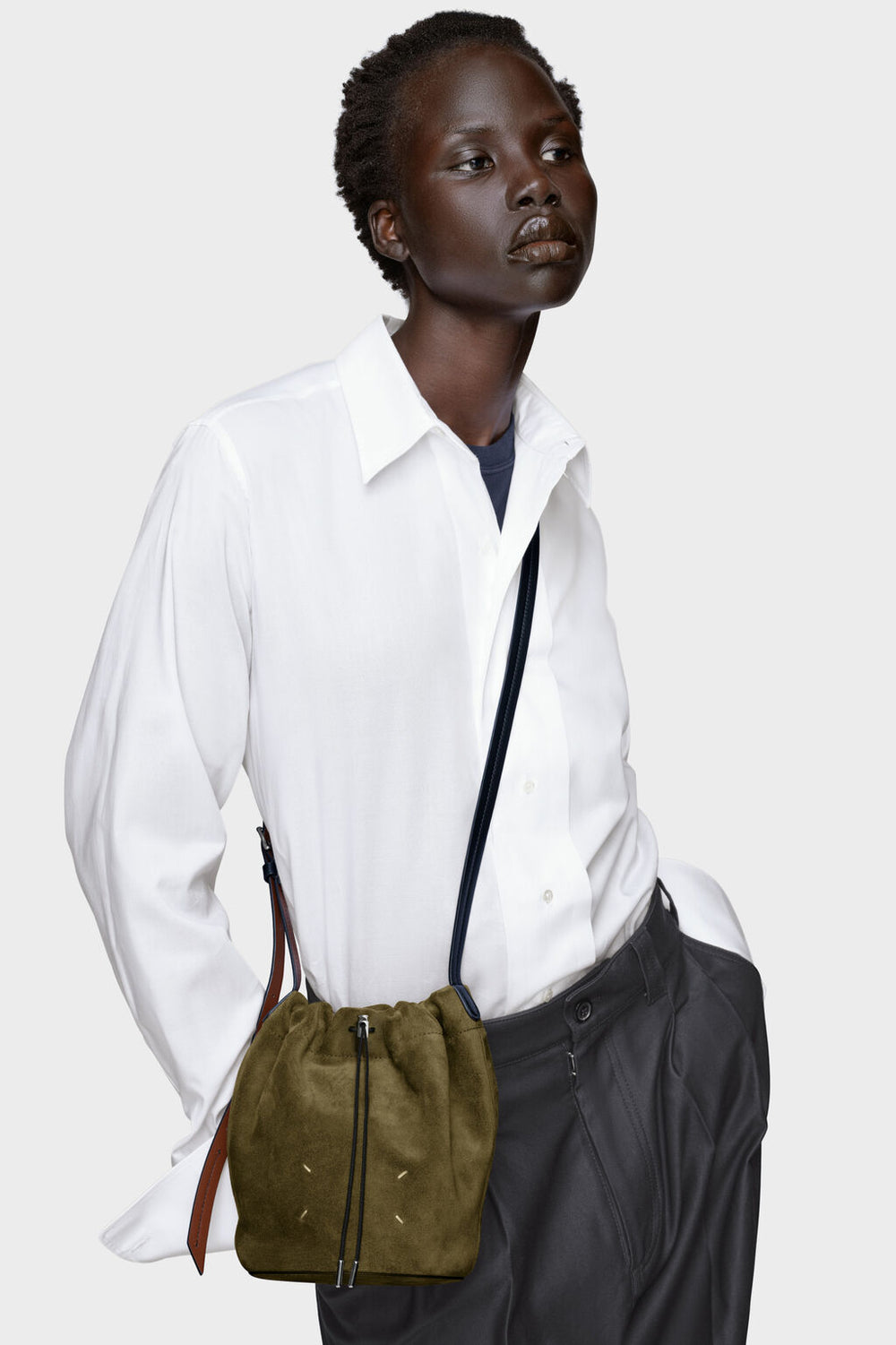 Maison Margiela Drawstring  Crossbody Bucket