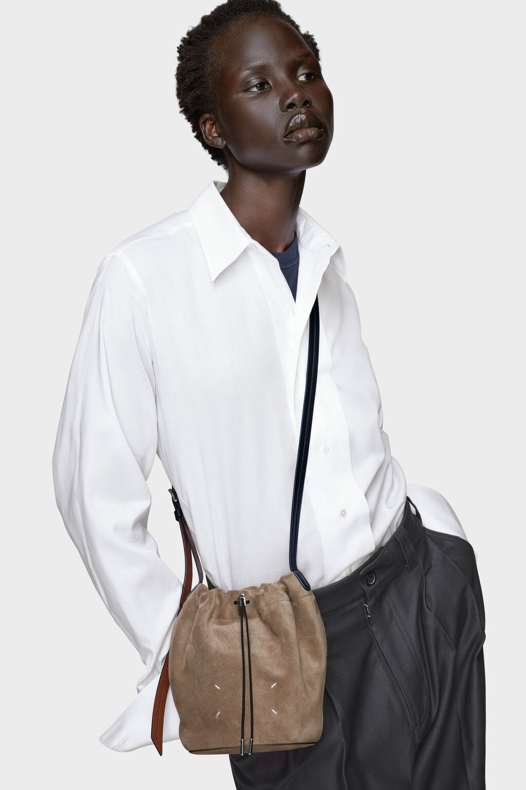 Drawstring  Crossbody Bucket