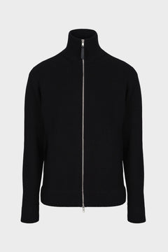 Knit zip-up cardigan