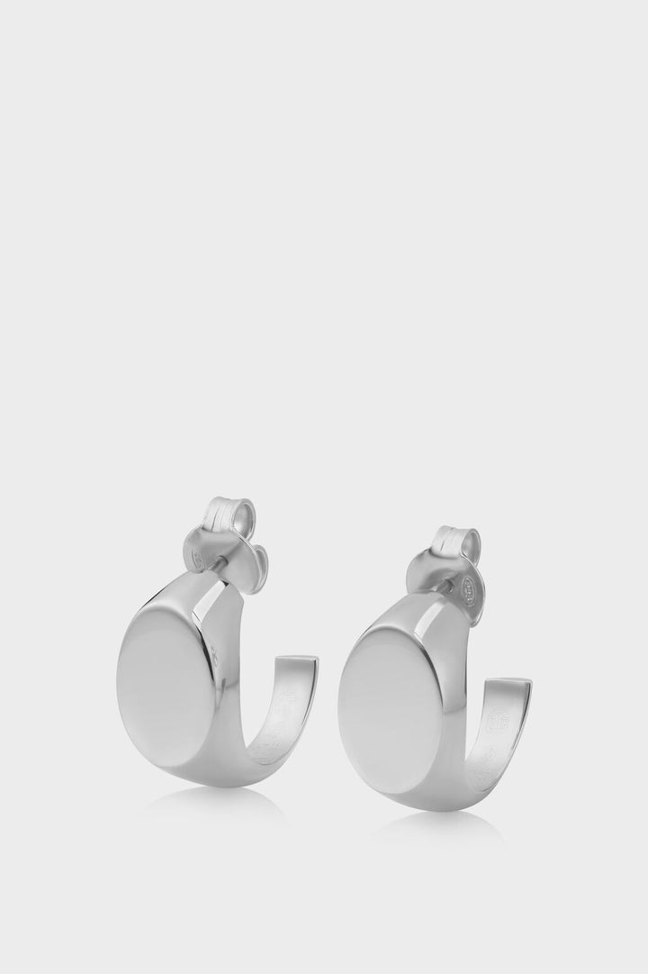 Logo signet earrings