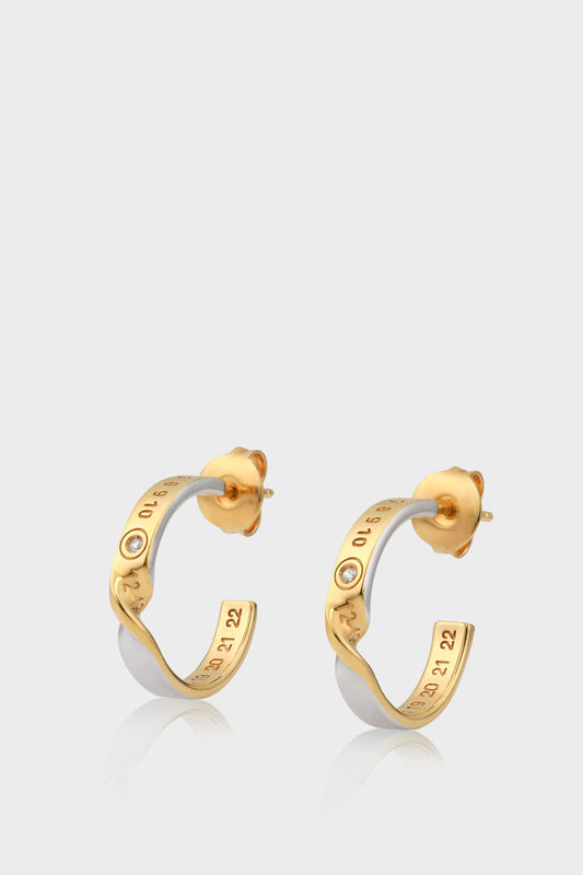 Maison Margiela Numeric diamond hoop earrings